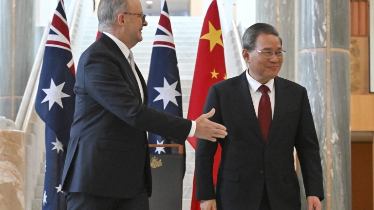Chinese premier and Australian prime minister meet at Australia’s Parliament House