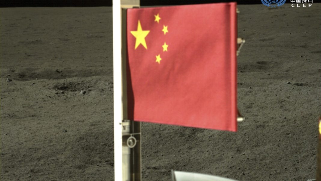 Craft unfurls China’s flag on the far side of the Craft unfurls China’s flag on the far side of the moon and lifts off with lunar rocks to bring home
