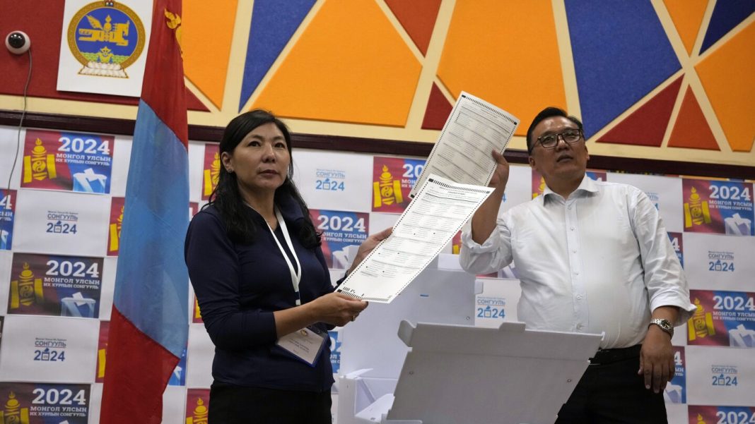 Mongolia’s ruling party won only a slim majority in parliamentary election, early results show