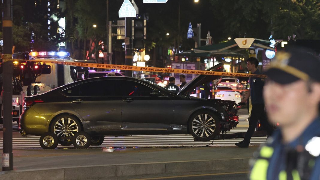 A car hits pedestrians in central Seoul, killing 9 and A car hits pedestrians in central Seoul, killing 9 and injuring 4