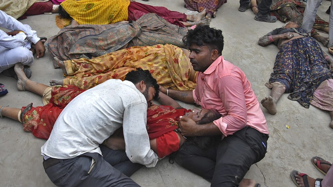 A stampede at a religious event in India has killed at least 105 people, many women and children