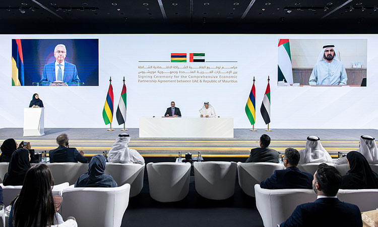 Sheikh Mohammed, Mauritius PM witness signing of comprehensive economic partnership Sheikh Mohammed, Mauritius PM witness signing of comprehensive economic partnership agreement