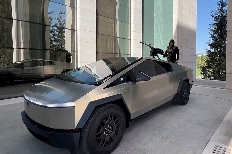 Chechen leader Kadyrov drives armed Tesla truck, praises Musk in Chechen leader Kadyrov drives armed Tesla truck, praises Musk in video
