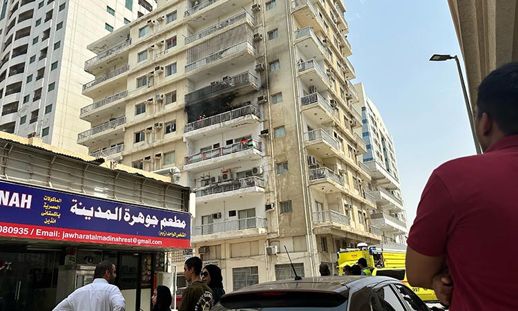Civil Defence teams extinguish fire at a Sharjah apartment in Civil Defence teams extinguish fire at a Sharjah apartment in record time