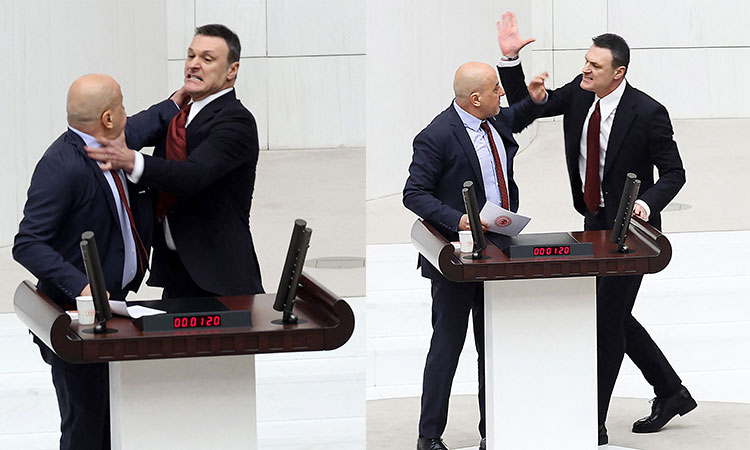 Lawmakers draw blood in brawl during debate on jailed colleague Lawmakers draw blood in brawl during debate on jailed colleague