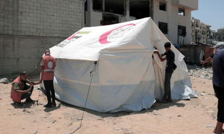 UAE provides urgent relief aid to Palestinians displaced from east UAE provides urgent relief aid to Palestinians displaced from east Khan Younis