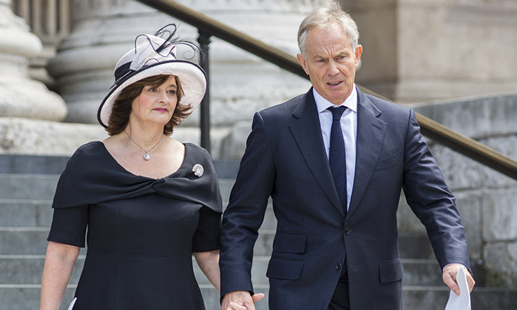 Cherie Blair was once pushed down the stairs outside a Cherie Blair was once pushed down the stairs outside a courtroom by a domestic abuser when she was a lawyer