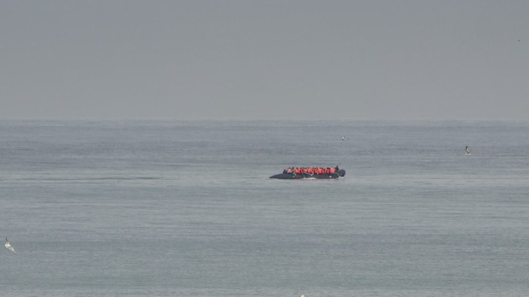 Migrant boat seen trying to make an apparent crossing of English Channel a day after 12 people died