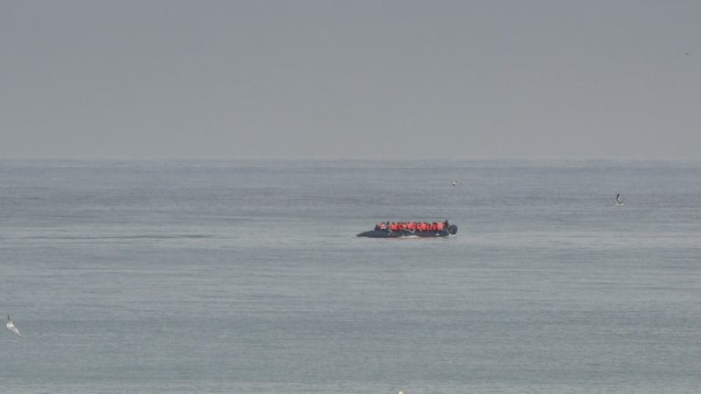 Migrant boat seen trying to make an apparent crossing of English Channel a day after 12 people died