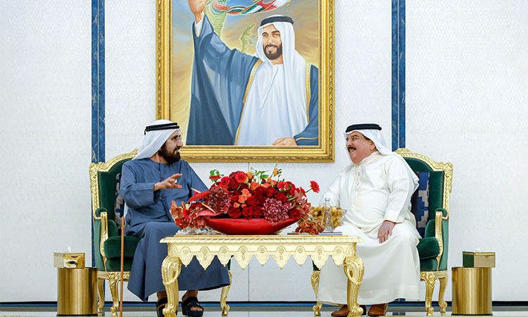 Mohammed Bin Rashid meets King Hamad of Bahrain at his Mohammed Bin Rashid meets King Hamad of Bahrain at his residence in Abu Dhabi