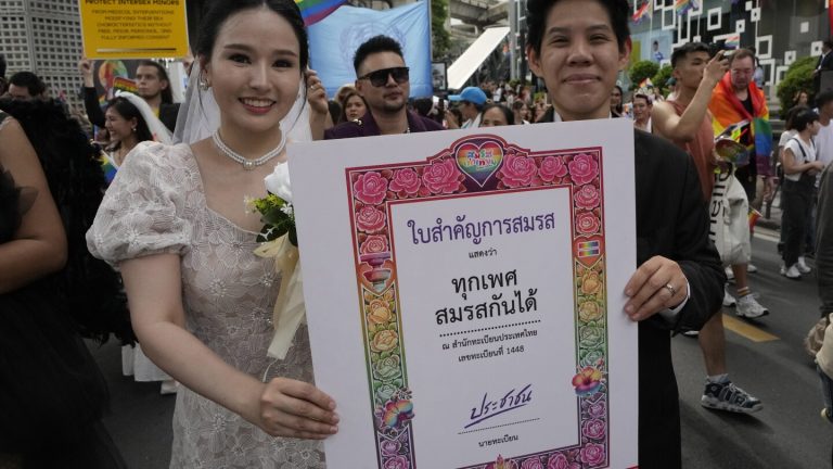 Same-sex couples in Thailand can get married when equality law takes effect in January