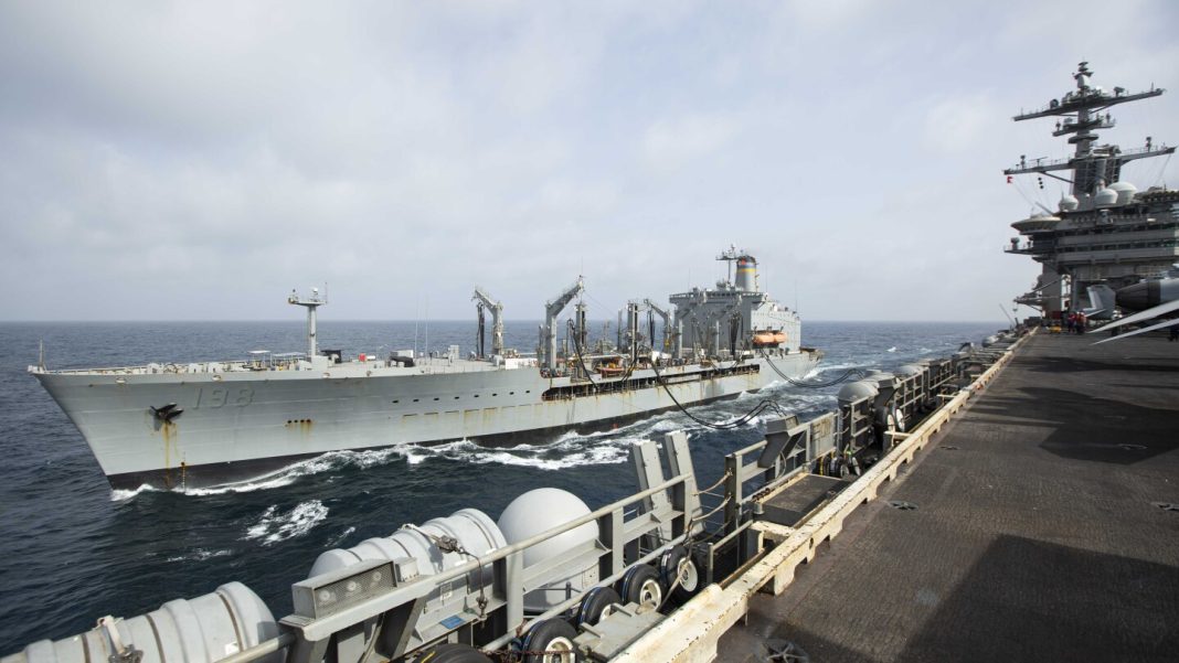 US Navy replenishment ship damaged after refueling warships in the Middle East