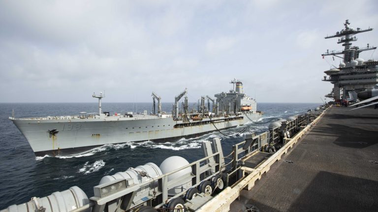 US Navy replenishment ship damaged after refueling warships in the Middle East