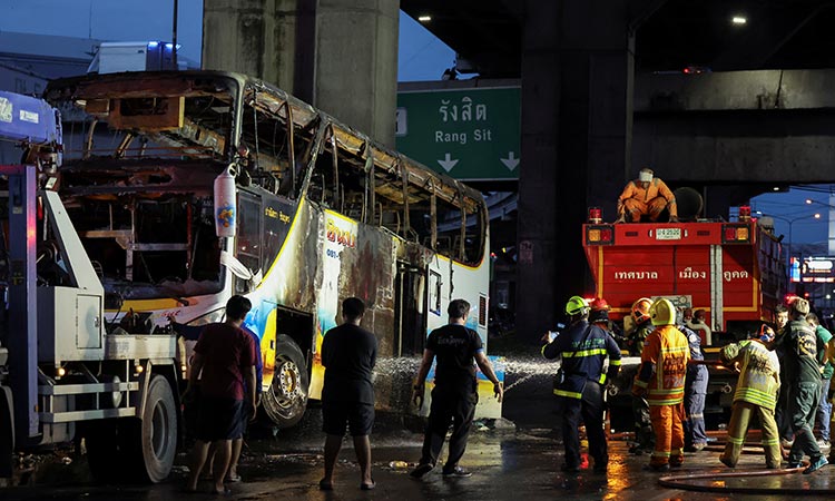 School bus catches fire in Thailand, 25 feared dead School bus catches fire in Thailand, 25 feared dead